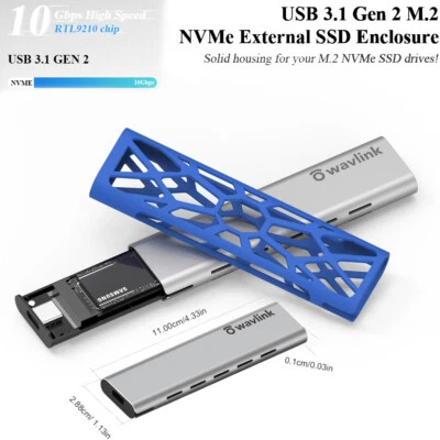 Carcasa externa 10 Gbps M.2 USB 3.1 Gen 2 a NVMe PCI-E M.2 SSD NVMe SSD Foto 1 de 4