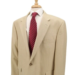 Jos A Bank Classic Collection Beige Tan Herringbone Blazer Sport Jacket 50R - Picture 1 of 15