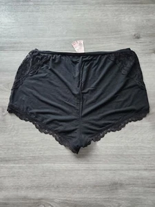 Victoria's Secret Schlafshorts Satin & Spitzenbesatz schwarz elastischer Bund Größe M neu mit Etikett - Bild 1 von 6