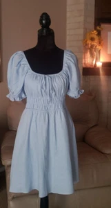 Cooper Key Short Puff Sleeve Triple Elastic Waist Dress - Photo 1/10