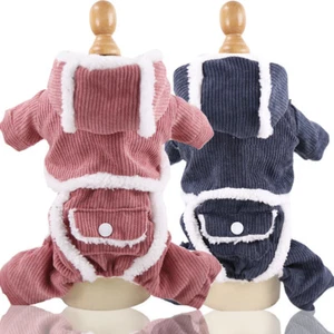 Small Pet Cat Dog Clothes Hoodie Coat Warm Winter Apparel Jumpsuit for Small Dog - Imagen 1 de 9