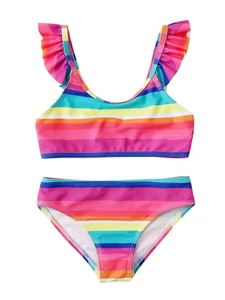 NEW GIRLS 3-4 SUMMER of COLOR FUN STRIPED BIKINI ASSORTMENT Your Choice - Picture 1 of 10