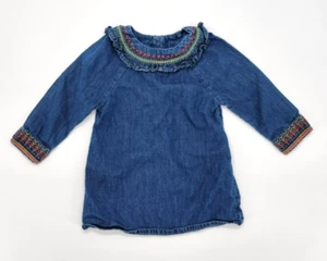 Abito jeans caftano per bambina di MARKS & SPENCER taglia 80 (9-12 M) cotone - Foto 1 di 5