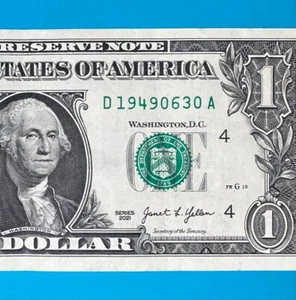 1949 June 30 (D 19490630 A) BIRTHDAY Note $1 One Dollar Bill - Picture 1 of 4
