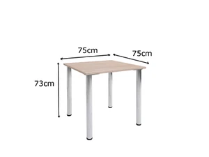 Small compact dining table in wooden light with metal legs kitchen - Picture 1 of 7