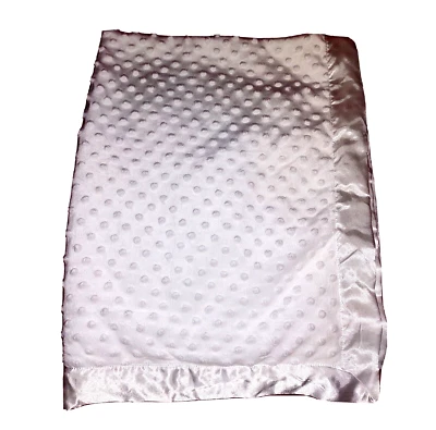 Manta para bebé Baby Essentials blanca Minky Dot suave blanca satinada reverso y ribete Foto 1 de 4