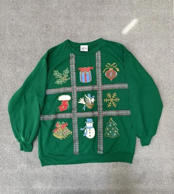 Moletom Vintage Haband For Her Natal Boneco de Neve Verde Gola Redonda Tamanho M - Imagem 1 de 4