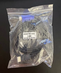 6 FT LONG HDMI TO VGA MONITOR CABLE COMPUTER TO TV CORD 15-PIN *New* - Picture 1 of 1