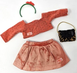 18" Doll OG orange schimmernder Rock, bauchfreies Oberteil Outfit mit Handtasche passt American Girl - Bild 1 von 5