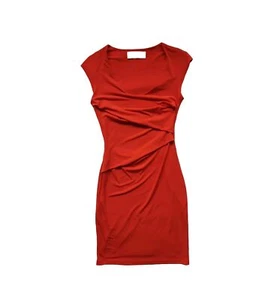 Graham & Spencer Womens Red Sleeveless Side Ruched Wiggle Pencil Dress~Size UK 8 - Picture 1 of 13