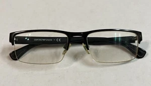 Emporio Armani EA1050 3001 Mens Black Half Rim Eyeglasses Frames 53/18 - Picture 1 of 8