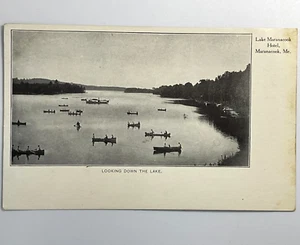 Early 1900s Winthrop, Maine ME Lake Maranacook Hotel View Canoes UNP Postcard A5 - Picture 1 of 3