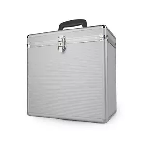Hama Plattenkoffer 50 Vinyl Koffer LP-Koffer im Alu-Look silber Vinylkoffer - Picture 1 of 9