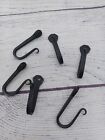6 Large Wrought Iron Nail Hooks, 1-3/4" tall, Colonial Reproduction Hardware