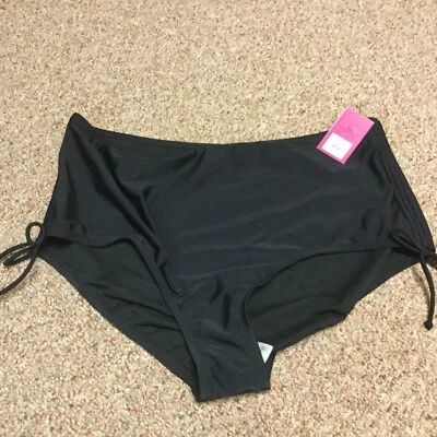 Новый с Ярлыками SO Junior Plus черный твердый купальный костюм низ высокая талия 3 X - Изображение 1 из 4