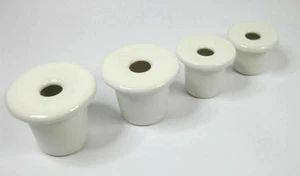 Set of 4 sizes WHITE ceramic porcelain school desk inkwells ink pot liner insert - Picture 1 of 16