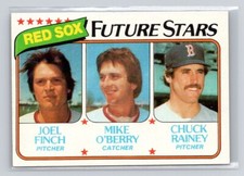 1980 Topps #662 Joel Finch Mike O'Berry Chuck Rainey RC Baseball Card Red Sox
