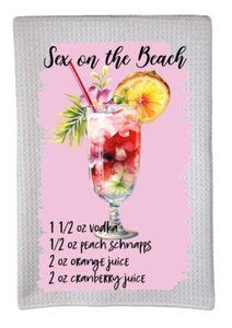 Sex on the Beach Cocktail Getränk Rezept Alkohol dreifach faltbares Waffelmuster Handtuch dz099 - Bild 1 von 1