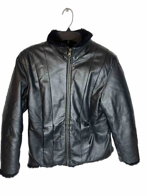 Chaqueta de cuero reversible Comint negra talla pequeña Foto 1 de 4