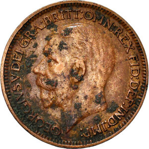 [#950230] Coin, Great Britain, George V, Farthing, 1928, VF, Bronze, KM:8