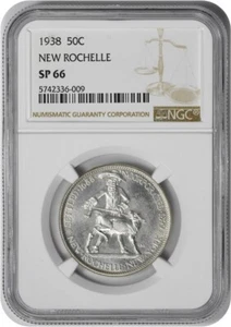 New Rochelle Commemorative Silver Half Dollar 1938 SP66 NGC - Picture 1 of 4