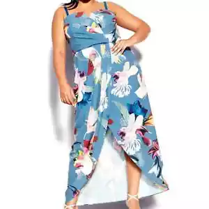 NWT City Chic exotics tropics maxi Dress Size 14 - Picture 1 of 7