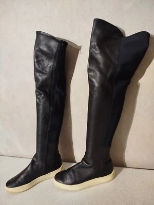 ARCHE Bottes Cuissardes bi matière Cuir Microfibre Taille 37 TBE - Photo 1/4