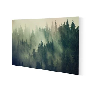 Nature Forest Wood Pine Trees Fog Fine Canvas Wall Art Decor Posters Prints - Picture 1 of 5