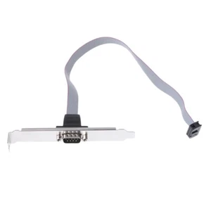 Serial 9 pin DB9 RS232 Motherboard Com Port Ribbon Cable Connector Bracket New - Photo 1/10