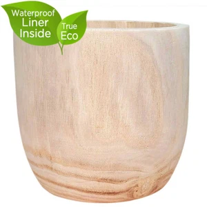 Maceta redonda de interior HORTICO RADIAL maceta de madera con revestimiento para plantas de interior - Imagen 1 de 33