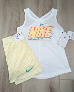 Nike Girls Top & Skirt Athletic Set Size 6 NWT 2-Piece Outfit Yellow - Picture 1 of 7
