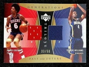 2006-07 UD Trilogy Julius Erving / Shawne Williams GAME-USED JERSEY 33/50 !!! - Picture 1 of 3