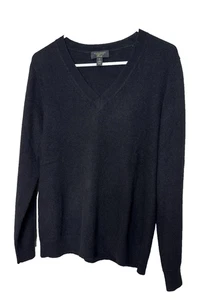 Suéter Charter Club Lujo 100% Cachemira Talla PL Grande Negro Pullover Cuello en V L - Imagen 1 de 8