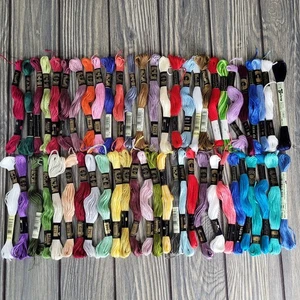 50 Skeins DMC, J&P Coats etc Embroidery Floss Variety Color Thread Craft Lot New - Picture 1 of 8