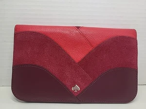 Portafoglio pochette media Kate Spade Nadine color block rosso/bordeaux - Foto 1 di 8