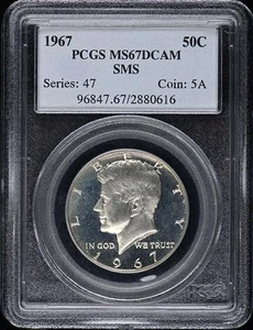 1967 50C SMS Kennedy Half Dollar PCGS MS67 CAM - Picture 1 of 2
