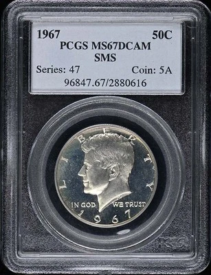 1967 50C SMS Kennedy Half Dollar PCGS MS67 CAM - Image 1 of 2
