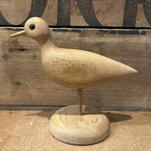 Vintage handgeschnitzte Holzschnitzerei Skulptur signiert Wayne Shilts Oregon Sandpiper - Bild 1 von 4