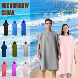 Mikrofaser Kapuzenhandtuch Herren Damen Schwimmen Strand Reisen schnelltrocknend Wickel Morgenmantel - Bild 1 von 37