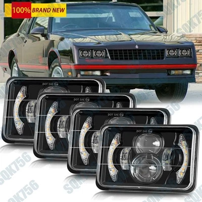 4pcs 4x6" inch Square LED Headlights Hi/Lo DRL H4 For Cutlass 1980-1988 - Image 1 of 4