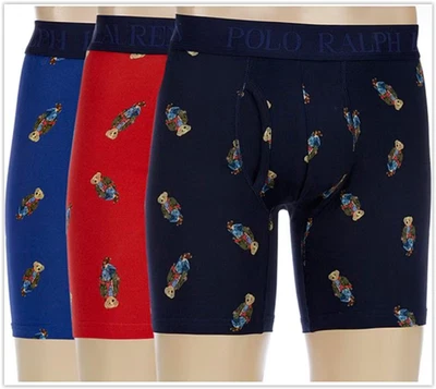 PACK DE 3 calzoncillos boxer modales de algodón refrescante Polo Ralph Lauren All Over BEAR, XL Foto 1 de 4