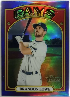 2021 Topps Heritage Brandon Lowe #241 Chrome Purple Refractor - Image 1 of 3
