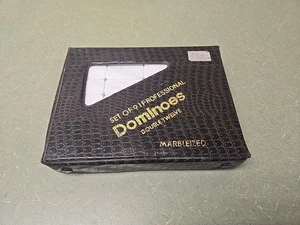 VINTAGE DOMINOES SET of 91 DOUBLE TWELVE Marbleized Dominos - Picture 1 of 3