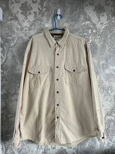 Mens Eddie Bauer flannel shirt cream large (322) - Picture 1 of 11