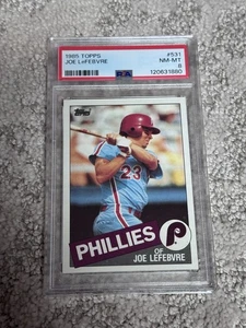 Tarjeta de béisbol 1985 Topps PSA 8 Joe Lefebrve Philadelphia Phillies - Imagen 1 de 1