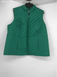 Croft & Barrow Womens Green Pockets Sleeveless Full Zip Quilted Vest Size 2X - Picture 1 of 6