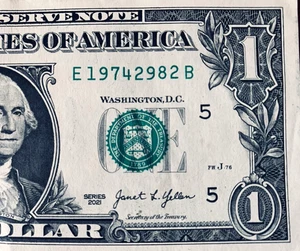 1974 Trailing Birthday Year Notes One Dollar Bills Fancy Serial Number - Picture 1 of 3