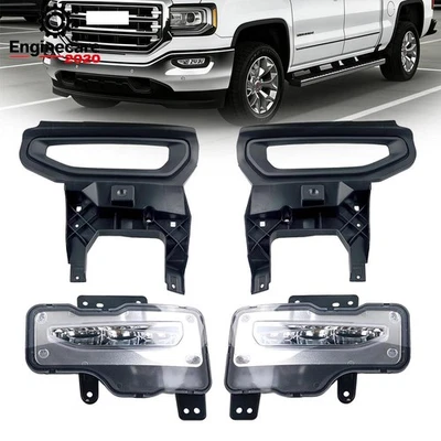 LED Fog Light Bumper Lamp for GMC Sierra 1500 2016-2018 w/Wiring & Brackets - Image 1 of 4