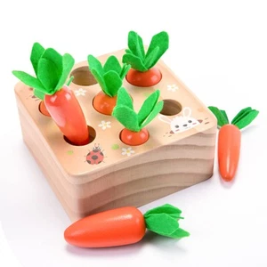 Montessori Toys for 1 Year Old, Carrots Harvest Wooden Baby Toys for 6-12 Mon... - Picture 1 of 7
