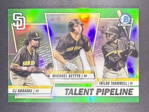 2020 Bowman Chrome Gettys CJ Abrams Trammell Green Refractor /99 SP RC Padres - Picture 1 of 2